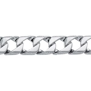 Jewelco London Mens Rhodium Plated Sterling Silver Lizard Edge Curb Bracelet 12m Jewelco London Mens Rhodium Plated Sterling Silver Lizard Edge Curb Bracelet 12m