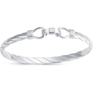 Jewelco London Mens Rhodium Plated Sterling Silver Twisted Stirrup Bangle Bracel Jewelco London Mens Rhodium Plated Sterling Silver Twisted Stirrup Bangle Bracel
