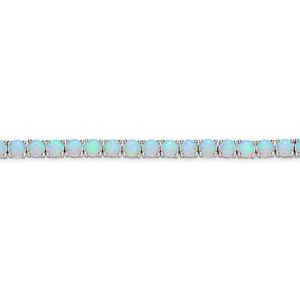 Jewelco London Ladies Sterling Silver Opal Line Tennis Bracelet 4mm 7 inch - GVB Jewelco London Ladies Sterling Silver Opal Line Tennis Bracelet 4mm 7 inch - GVB