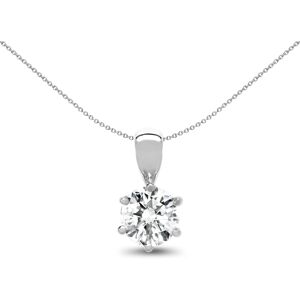Jewelco London Ladies Solid 18ct White Gold 6 Claw Set Round G SI1 0.5ct Diamond Jewelco London Ladies Solid 18ct White Gold 6 Claw Set Round G SI1 0.5ct Diamond