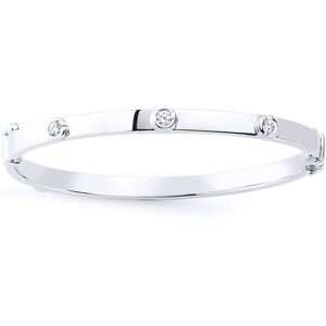 Jewelco London Girls Sterling Silver Cubic Zirconia Bubble Donut Baby Bangle Bra Jewelco London Girls Sterling Silver Cubic Zirconia Bubble Donut Baby Bangle Bra