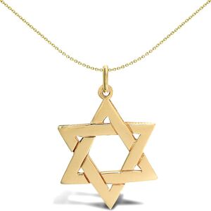 Jewelco London Solid 9ct Yellow Gold Magen David Star Charm Pendant - JPD141 Jewelco London Solid 9ct Yellow Gold Magen David Star Charm Pendant - JPD141