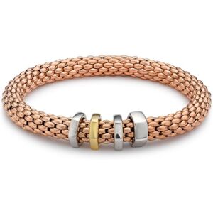 Jewelco London Rose Coated Sterling Silver 8mm Stretchy Brick Charm Bracelet - L Jewelco London Rose Coated Sterling Silver 8mm Stretchy Brick Charm Bracelet - L