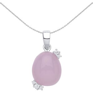 Jewelco London Ladies Sterling Silver pink Oval Quartz Pebble Pendant Necklace 1 Jewelco London Ladies Sterling Silver pink Oval Quartz Pebble Pendant Necklace 1