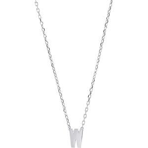 Jewelco London Ladies Sterling Silver Letter W Initial Pendant Necklace 18 inch Jewelco London Ladies Sterling Silver Letter W Initial Pendant Necklace 18 inch