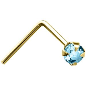 Jewelco London Ladies Solid 9ct Yellow Gold Aqua Blue Round Crystal Solitaire Cl Jewelco London Ladies Solid 9ct Yellow Gold Aqua Blue Round Crystal Solitaire Cl