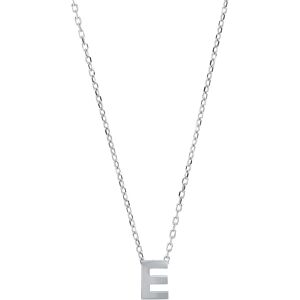Jewelco London Ladies Sterling Silver Letter E Initial Pendant Necklace 18 inch Jewelco London Ladies Sterling Silver Letter E Initial Pendant Necklace 18 inch