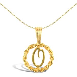 Jewelco London Solid 9ct Yellow Gold Rope Identity Initial Charm Pendant Letter Jewelco London Solid 9ct Yellow Gold Rope Identity Initial Charm Pendant Letter
