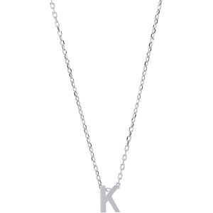 Jewelco London Ladies Sterling Silver Letter K Initial Pendant Necklace 18 inch Jewelco London Ladies Sterling Silver Letter K Initial Pendant Necklace 18 inch