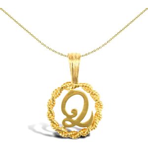 Jewelco London Solid 9ct Yellow Gold Rope Identity Initial Charm Pendant Letter Jewelco London Solid 9ct Yellow Gold Rope Identity Initial Charm Pendant Letter
