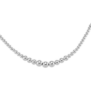 Jewelco London Ladies Sterling Silver Graduated Ball Bead Bracelet 10mm 18 inch Jewelco London Ladies Sterling Silver Graduated Ball Bead Bracelet 10mm 18 inch