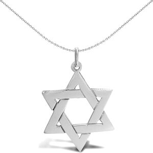 Jewelco London Sterling Silver Magen David Star Charm Pendant 29mm - APD054 Jewelco London Sterling Silver Magen David Star Charm Pendant 29mm - APD054