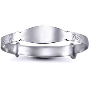 Jewelco London Rhodium Silver Diamond cut expanding Baby Bangle - Children's - A Jewelco London Rhodium Silver Diamond cut expanding Baby Bangle - Children's - A
