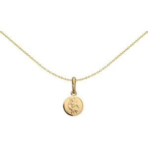 Jewelco London Solid 9ct Yellow Gold Matte St Christopher Medallion Pendant - JP Jewelco London Solid 9ct Yellow Gold Matte St Christopher Medallion Pendant - JP