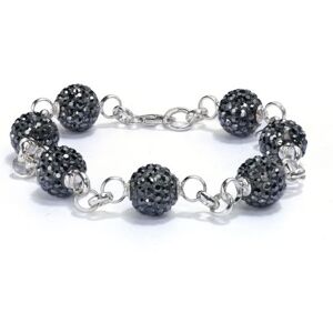 Jewelco London Sterling Silver Dazzling Disco Ball Bracelet 10mm - Charcoal Grey Jewelco London Sterling Silver Dazzling Disco Ball Bracelet 10mm - Charcoal Grey