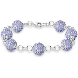 Jewelco London Sterling Silver Dazzling Disco Ball Bracelet 10mm - Lilac coloure Jewelco London Sterling Silver Dazzling Disco Ball Bracelet 10mm - Lilac coloure