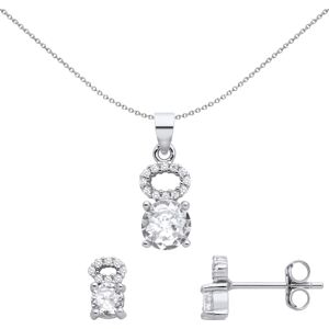 Jewelco London Ladies Rhodium Plated Sterling Silver CZ Angel Halo Solitaire Ear Jewelco London Ladies Rhodium Plated Sterling Silver CZ Angel Halo Solitaire Ear