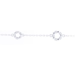 Jewelco London Rhodium Silver Round CZ Star Ring Charm Bracelet - ABB217 Jewelco London Rhodium Silver Round CZ Star Ring Charm Bracelet - ABB217