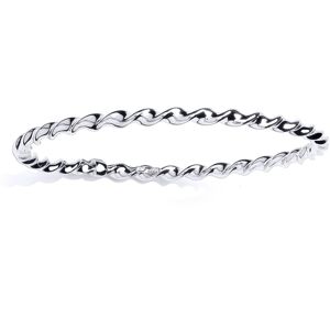 Jewelco London Ladies Platinum Plated Sterling Silver Candy Twisty Ribbon Slave Jewelco London Ladies Platinum Plated Sterling Silver Candy Twisty Ribbon Slave