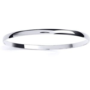 Jewelco London Ladies Platinum Plated Sterling Silver D-Shape Slave Bangle Brace Jewelco London Ladies Platinum Plated Sterling Silver D-Shape Slave Bangle Brace