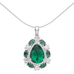 Jewelco London Ladies Sterling Silver Green Pear Oval CZ Ovoid Turtle Shell Clus Jewelco London Ladies Sterling Silver Green Pear Oval CZ Ovoid Turtle Shell Clus