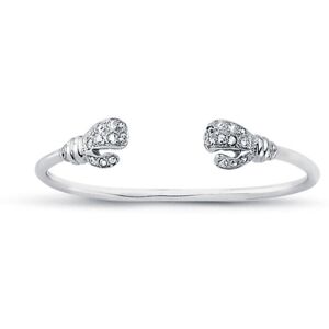 Jewelco London Boys Rhodium Plated Sterling Silver Round Cubic Zirconia Boxing G Jewelco London Boys Rhodium Plated Sterling Silver Round Cubic Zirconia Boxing G