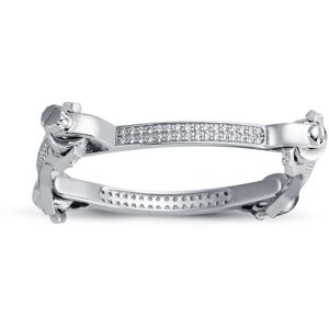 Jewelco London Girls Rhodium Plated Sterling Silver Round Cubic Zirconia Spanner Jewelco London Girls Rhodium Plated Sterling Silver Round Cubic Zirconia Spanner