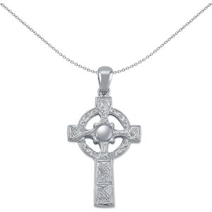 Jewelco London Rhodium Plated Sterling Silver Celtic Knot Cross Pendant Necklace Jewelco London Rhodium Plated Sterling Silver Celtic Knot Cross Pendant Necklace