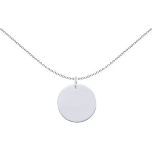 Jewelco London Ladies Sterling Silver Round Disc Medallion Necklace 18 inch - GV Jewelco London Ladies Sterling Silver Round Disc Medallion Necklace 18 inch - GV