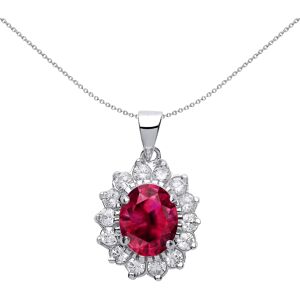 Jewelco London Ladies Sterling Silver Ruby-Red Oval Cubic Zirconia Royal Cluster Jewelco London Ladies Sterling Silver Ruby-Red Oval Cubic Zirconia Royal Cluster