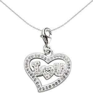 Jewelco London Unisex Sterling Silver Crystal IU Love Heart Lobster Clasp Link C Jewelco London Unisex Sterling Silver Crystal IU Love Heart Lobster Clasp Link C