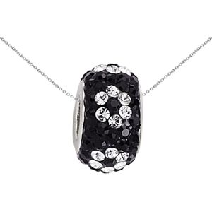 Jewelco London Ladies Sterling Silver Black Crystal Daisy Slider Bead Pendant Ne Jewelco London Ladies Sterling Silver Black Crystal Daisy Slider Bead Pendant Ne