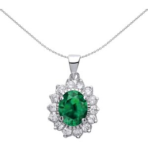 Jewelco London Ladies Sterling Silver Emerald-Green Oval Cubic Zirconia Royal Cl Jewelco London Ladies Sterling Silver Emerald-Green Oval Cubic Zirconia Royal Cl