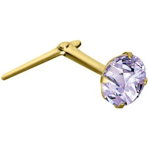 Jewelco London Ladies 9ct Yellow Gold Lilac Round Crystal Solitaire Claw Set And Jewelco London Ladies 9ct Yellow Gold Lilac Round Crystal Solitaire Claw Set And