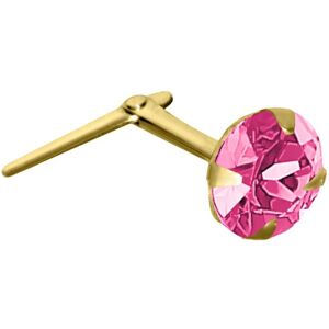 Jewelco London Ladies 9ct Yellow Gold Pink Round Crystal Solitaire Claw Set Andr Jewelco London Ladies 9ct Yellow Gold Pink Round Crystal Solitaire Claw Set Andr