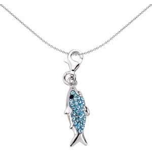 Jewelco London Unisex Sterling Silver Blue Crystal Shark Fish Lobster Clasp Link Jewelco London Unisex Sterling Silver Blue Crystal Shark Fish Lobster Clasp Link