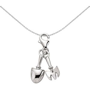 Jewelco London Unisex Sterling Silver Spade Fork Lobster Clasp Link Charm - CM02 Jewelco London Unisex Sterling Silver Spade Fork Lobster Clasp Link Charm - CM02