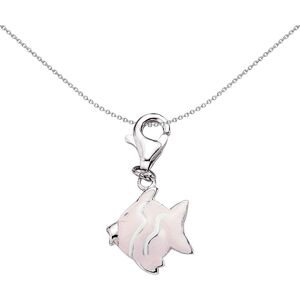 Jewelco London Sterling Silver Enamel Pink White Clown Fish Charm Pendant - CM04 Jewelco London Sterling Silver Enamel Pink White Clown Fish Charm Pendant - CM04