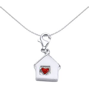 Jewelco London Sterling Silver Enamel White House Red Love Heart Home Charm Pend Jewelco London Sterling Silver Enamel White House Red Love Heart Home Charm Pend