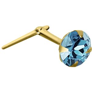 Jewelco London Ladies 9ct Yellow Gold Aqua Blue Round Crystal Solitaire Claw Set Jewelco London Ladies 9ct Yellow Gold Aqua Blue Round Crystal Solitaire Claw Set