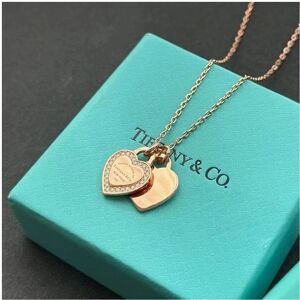 Unbranded Tiffany & Co. Women's Rose Gold Lock Double Chain Pendant Necklace Unbranded Tiffany & Co. Women's Rose Gold Lock Double Chain Pendant Necklace