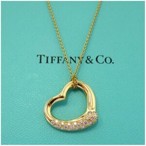 Unbranded TIFFANY & Co. Elsa Peretti 18K Gold .36ct Diamond Open Heart Pendant Necklace Unbranded TIFFANY & Co. Elsa Peretti 18K Gold .36ct Diamond Open Heart Pendant Necklace