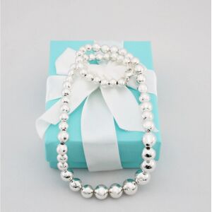 Unbranded Tiffany & Co Sterling Silver Graduated Ball Bead Beaded 16.0" Necklace, 28.2 Gr Unbranded Tiffany & Co Sterling Silver Graduated Ball Bead Beaded 16.0" Necklace, 28.2 Gr