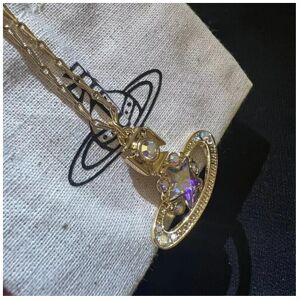 Unbranded Vivienne Westwood iridescent rainbow star orb gold Tone necklace With box Unbranded Vivienne Westwood iridescent rainbow star orb gold Tone necklace With box