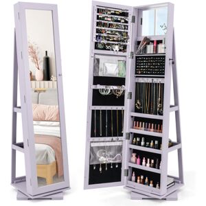 Costway 3-in-1 Jewelry Cabinet 360Swivel Mirrored Jewellery Armoire Costway 3-in-1 Jewelry Cabinet 360Swivel Mirrored Jewellery Armoire