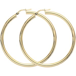 Jewelco London Ladies 9ct Yellow Gold Polished Classic Hoop Earrings - 45mm - EN Jewelco London Ladies 9ct Yellow Gold Polished Classic Hoop Earrings - 45mm - EN