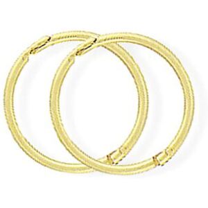 Jewelco London 9ct Yellow Gold 1mm Gauge Thick Hinged Sleeper Hoop Earrings 12mm Jewelco London 9ct Yellow Gold 1mm Gauge Thick Hinged Sleeper Hoop Earrings 12mm