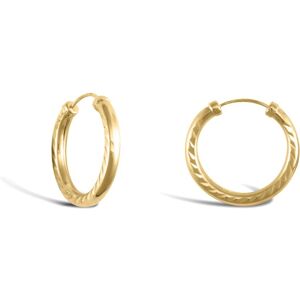 Jewelco London Ladies 9ct Yellow Gold Diamond Cut Capped Sleeper 2.5mm Hoop Earr Jewelco London Ladies 9ct Yellow Gold Diamond Cut Capped Sleeper 2.5mm Hoop Earr