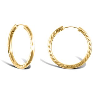 Jewelco London Ladies 9ct Yellow Gold Diamond Cut Capped Sleeper 2.5mm Hoop Earr Jewelco London Ladies 9ct Yellow Gold Diamond Cut Capped Sleeper 2.5mm Hoop Earr