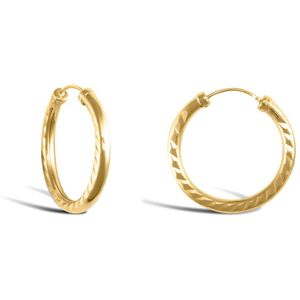 Jewelco London Ladies 9ct Yellow Gold Diamond Cut Capped Sleeper 2.5mm Hoop Earr Jewelco London Ladies 9ct Yellow Gold Diamond Cut Capped Sleeper 2.5mm Hoop Earr